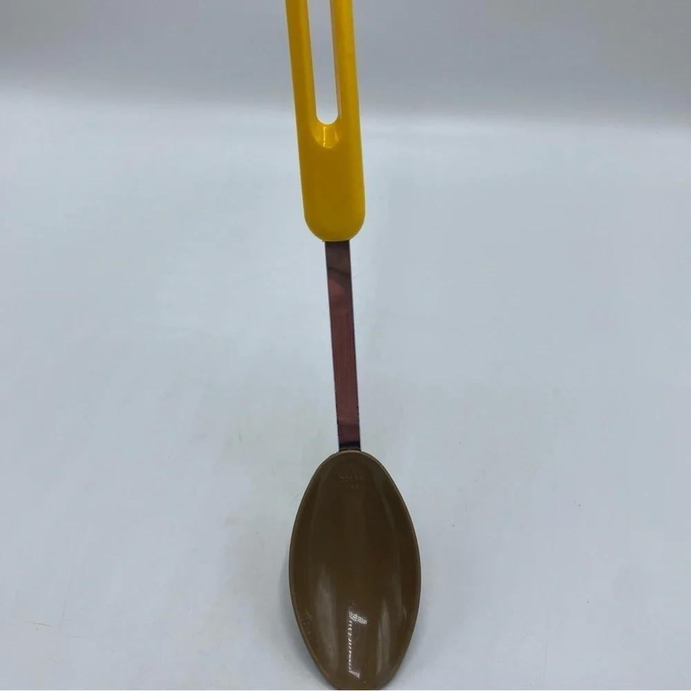 BONNY USA Nylon Solid Serving Spoon Yellow Handle Heat Resistant Vintage